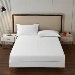 Cotton Sateen Striped Bed Sheet Minimalist Elegant Silky Breathable Bed Sheet Home Bedroom and Hotel Universal Sateen Bedding