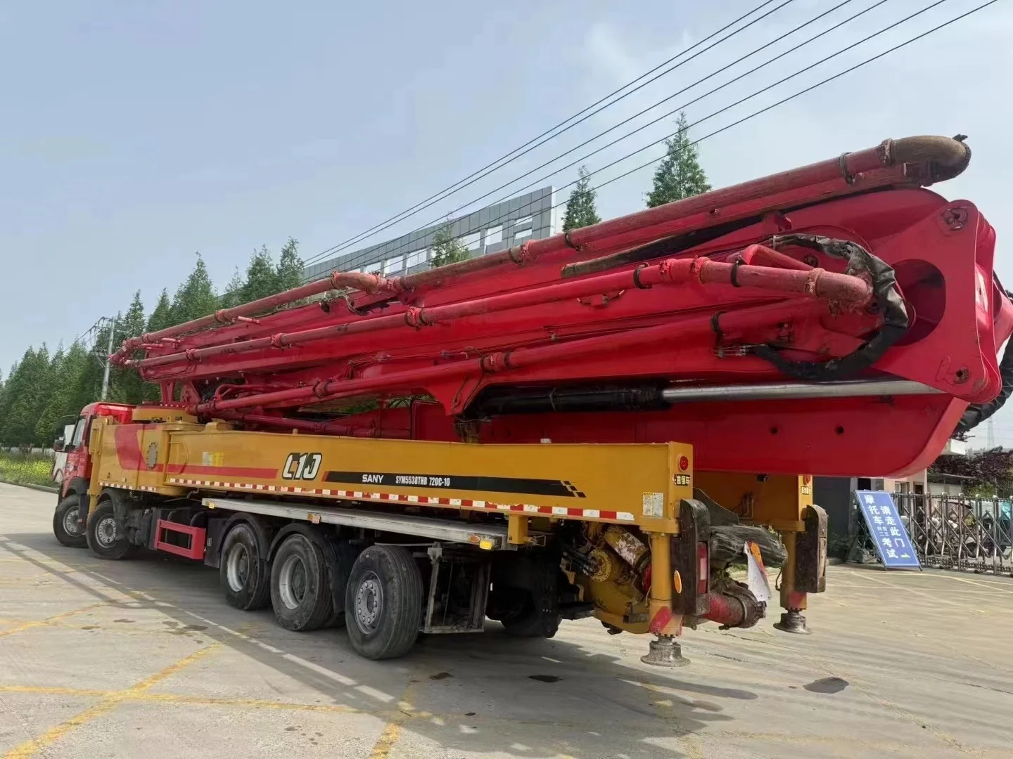 Good Condition Hot Selling  Used SANY 67 Meters Concrete Pump Truck Cheap Price Concrete Pump Mixer