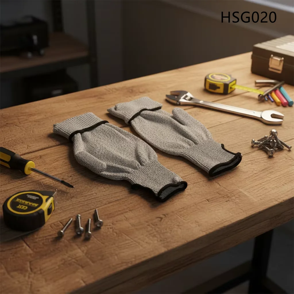HY,Mirror Processing Hand Protection Ambidextrous Anti-Cut 40cm Sleeves HPPE Fiber Reinforcement Elastic Cuff Work Sleeve HSG020