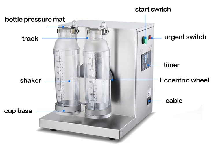 FEST Factory Wholesale Double Cups Plastic Cocktail Shaker Shake Machine Milkshake Bottle Shaker Machine - Image 3