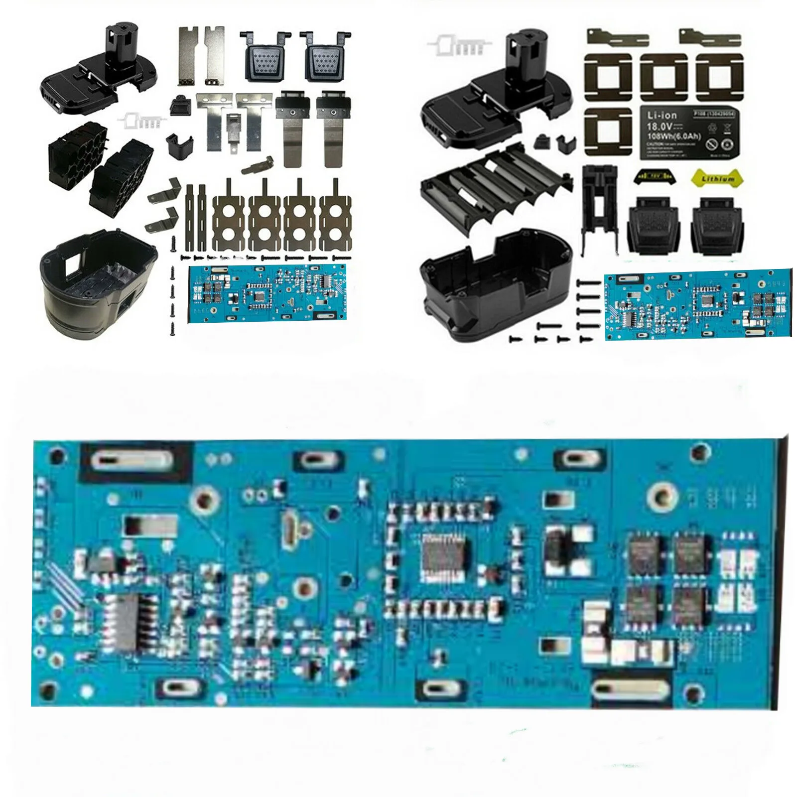 P108 10X18650 Литиево-ионный аккумулятор Пластиковый корпус для зарядки печатная плата 18 В P103 P118 BPL-1815 крышка корпуса