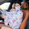 Sun mask shawl-color splashed ink