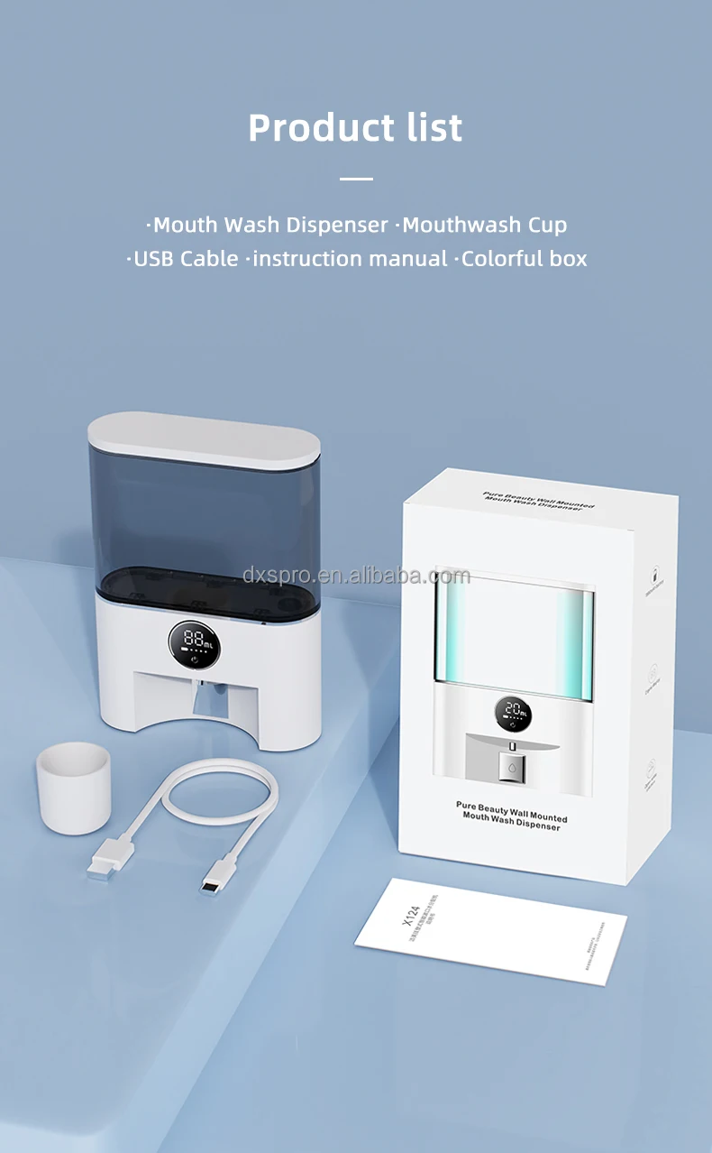 No Trace Back Glue Wall Mounted 500ml Large Capacity Mouthwash