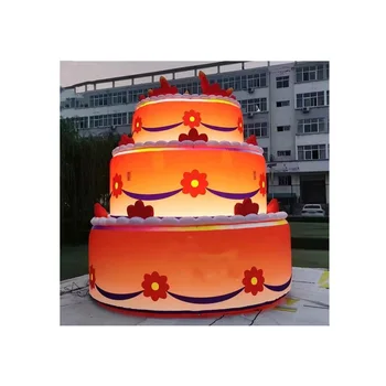 Advertising Customized Giant Inflatable Birthday Cake Model for Party Decoration