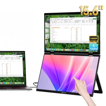 Costom 14 15 15.6 16 18.5 Inch 1080p Game Work Mobile Dual Touch Display Laptop Screen Extender Portable Monitors