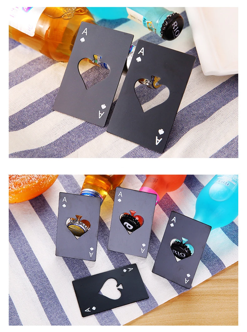 Creative Ace Of Spades Card Type Bottle Opener Playing Card Stainless