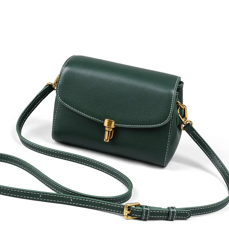 Genuine Leather Women Crossbody Bags Top Handle Square Small