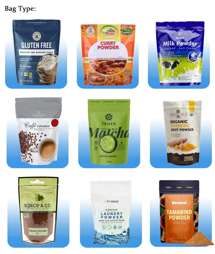 Automatic Stand up Pouch with Zipper Sealing Packaging Coffee Powder Filling Doypack Packing Machine