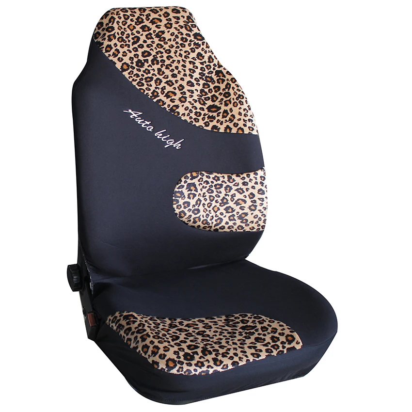 Colorful Leopard Print Cover Well-fit Factory White Color High Quality Universal Polyester Fabric Seat Cover Steering