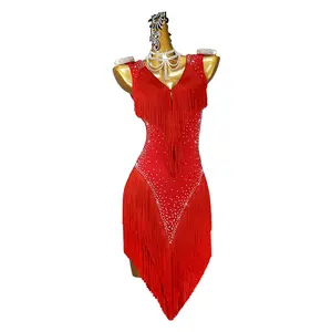 Latin Dance Skirt Stage Performance Dress Dance Costume Rhinestone Woman Latin Dance Dress
