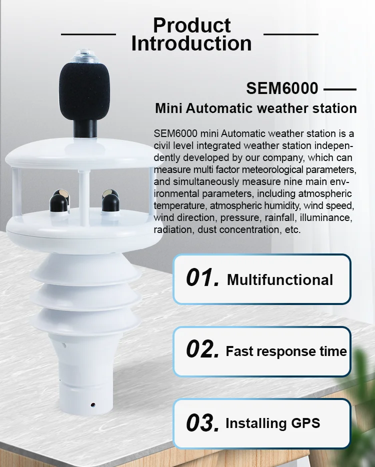 RS485 RS232 Meteorological Station Micro Automatic Outdoor Home Compact ...