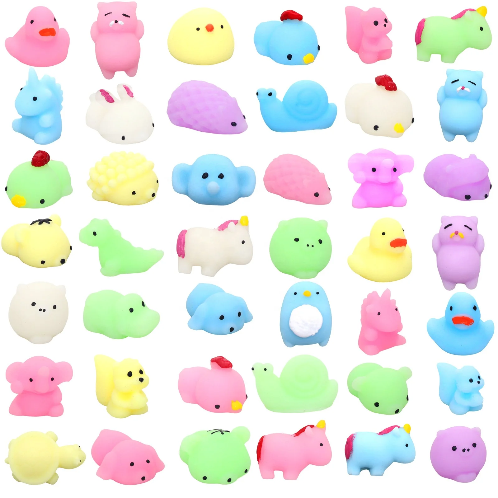 6pcs/12pcs/36pcs Kawaii Bun Cute Squishies Stress Relief