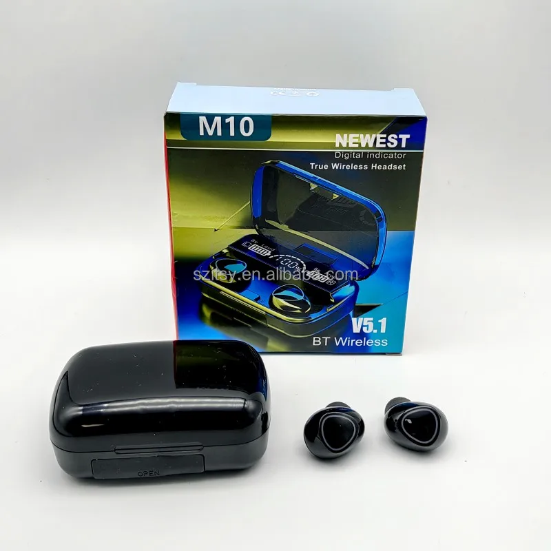 2023 наушники с низкой задержкой M10 Twis 9D водонепроницаемые стерео Bt 5 1 светодиодный дисплей беспроводные f9-5