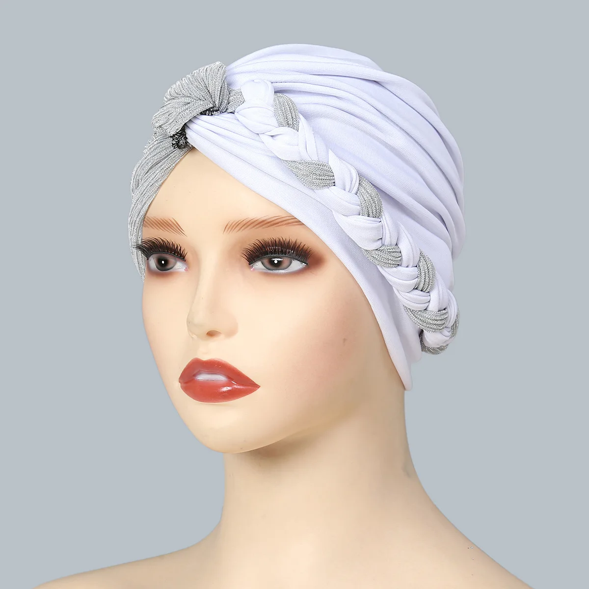 Zifeng OEM Colorblock Twisted Twisted Turban Hat Women's Breathable Baotou Hat Solid Color Fashionable Muslim Turban Hat