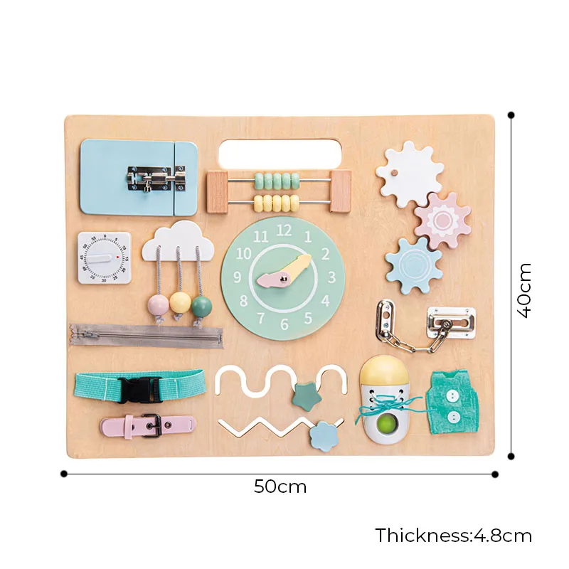 New Design Preschool Baby Educational Play Toy Kids Sensory Nature Color  Wooden Busy Board