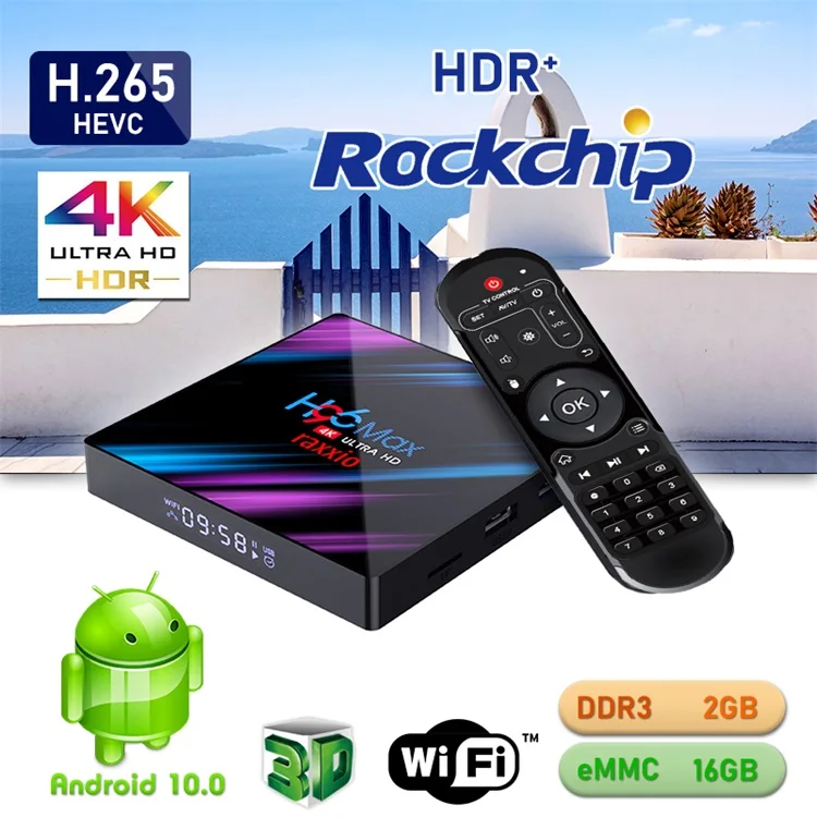 Android TV Box 9.0 Android 9.0 TV Box 2GB RAM 16GB ROM RK3228A Quad Core Bluetooth 4.0 WIFI 2.4G & 5G Ethernet 2USB Set Top Box Support 4K Ultra HD