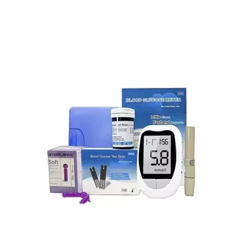 Electric Glucose Meter Monitoring Kit with Blood Sugar Test Strips Includes All Necessary Components