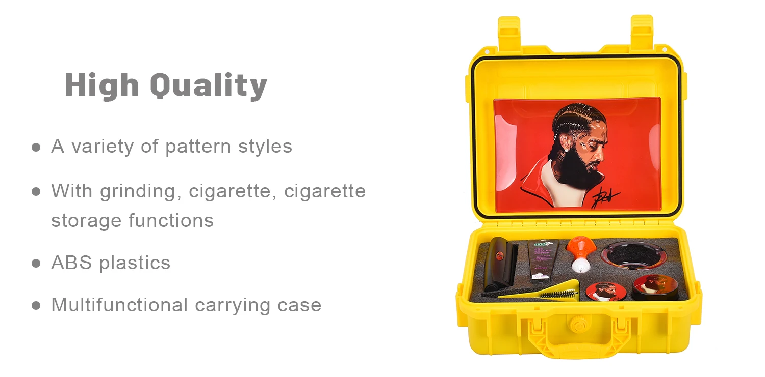 Wowo Tech 2023 New Arrival Suitcase Packed Smoking Kit Glass Rolling