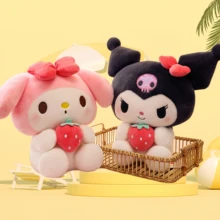 Strawberry Kuromi Melody Stuffed Dolls Birthday Valentines Gifts Famous Anime Cartoon Character Plush Toys for Kids Girls