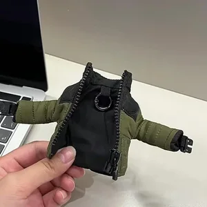 Custom Logo Print Promotion Key Chain Mini Down Coat Car Key Holder Gift Accessories Portable Never Lost Key Ring Wholesale