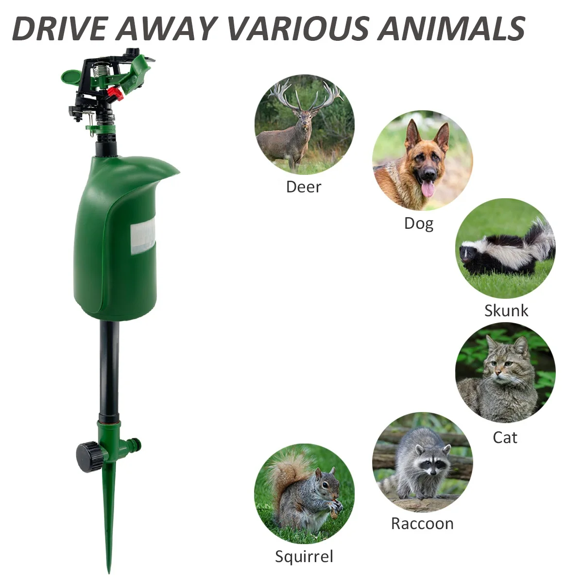 Outdoor Motion Activated Cat Repellent Garden Water Jet Spray Deer Dog  Deterrent Chaser Yard Sensor Sprinkler Animal Repeller