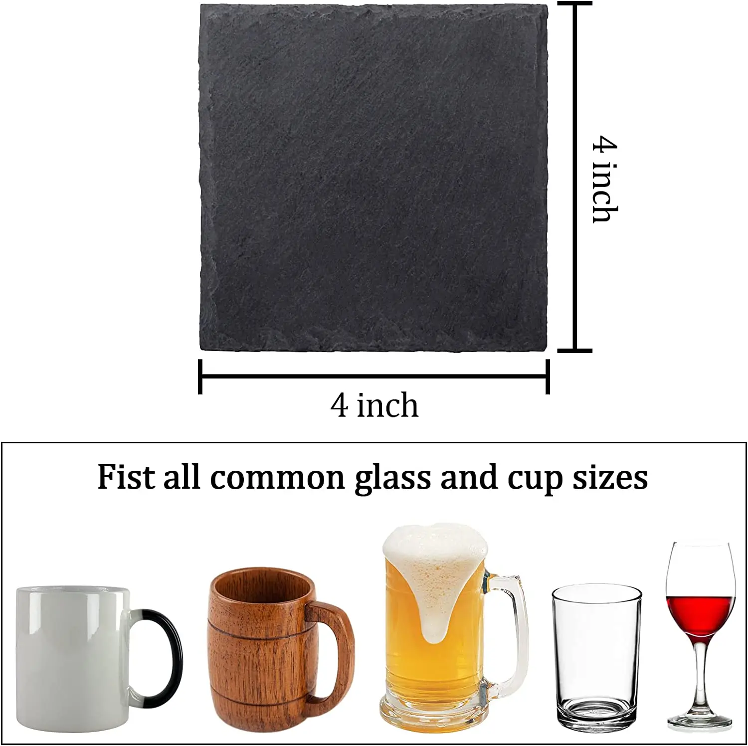 Customized Blank Black Natural Stone Square Slate Coasters Bulk Buy