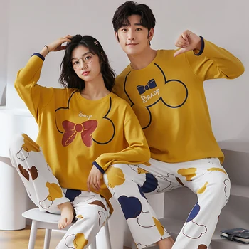 2022 Hot Sales luxury fashion Korean plus size cotton pajama set for women pants couple pajamas sleepwear
