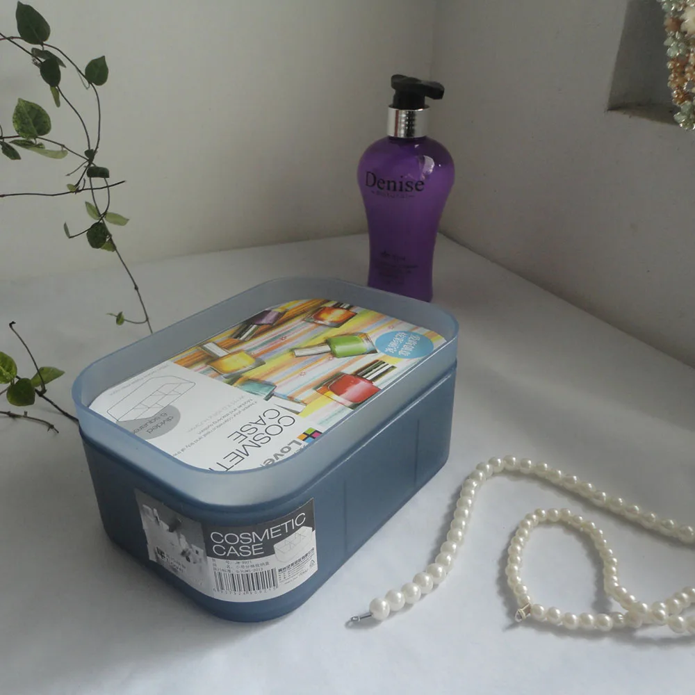 Cross Border High Quality Durable Plastic Transparent Rectangle Storage Baskets with Handle for Household Multifunctional Use