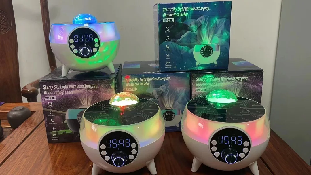 product led music lamp disco stage light alarm clock bluetooth speaker rgb atmosphere night light 15w wireless charge wireless speakers-44