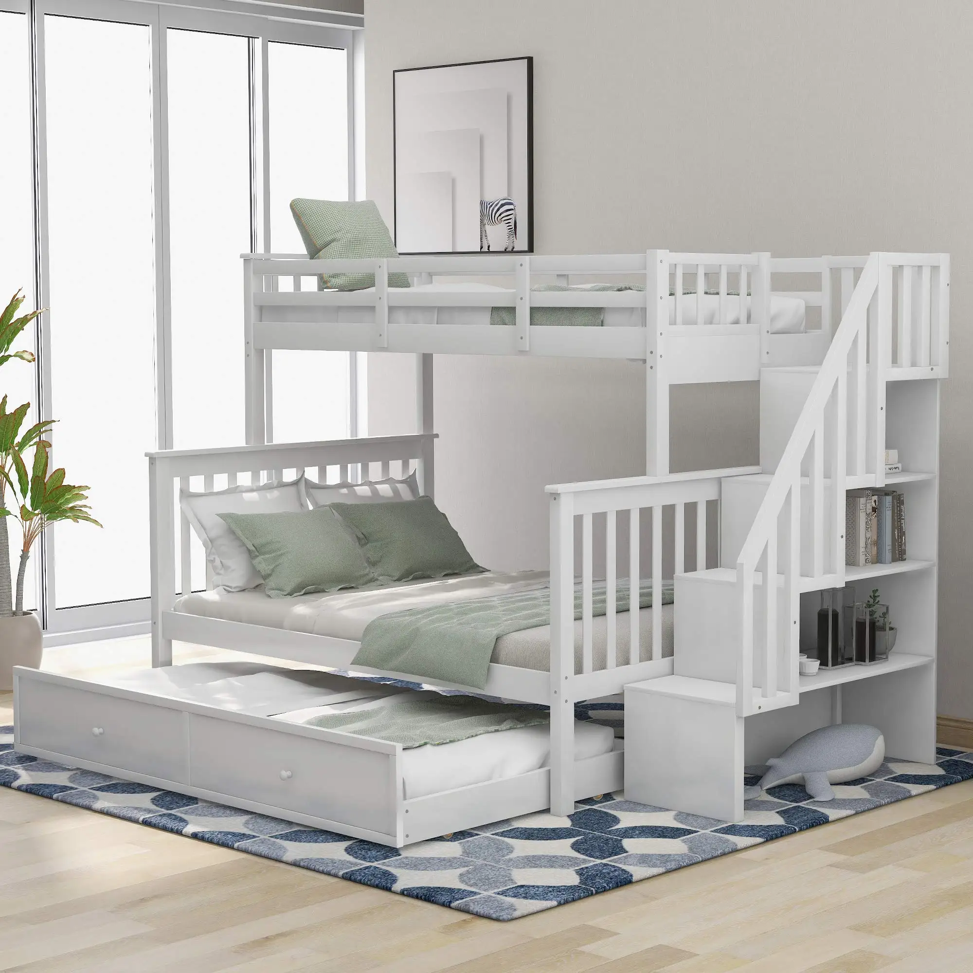 Modern Bedroom Furniture Children Adults Storage Wood Bunk Bed With ...