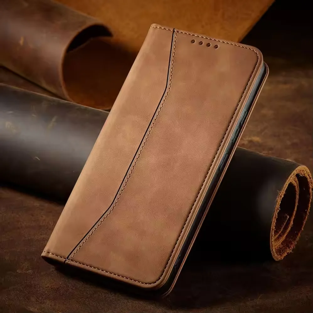 Leather Foldable Phone Case For iphone 11 12 13 14 pro max Precision Hole Tpu Cases Simple Luxury  Business  Laudtec