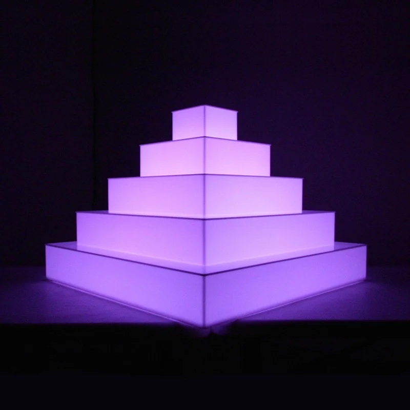 Custom LED Illuminated Acrylic Pyramid Display Stand for Wholesale