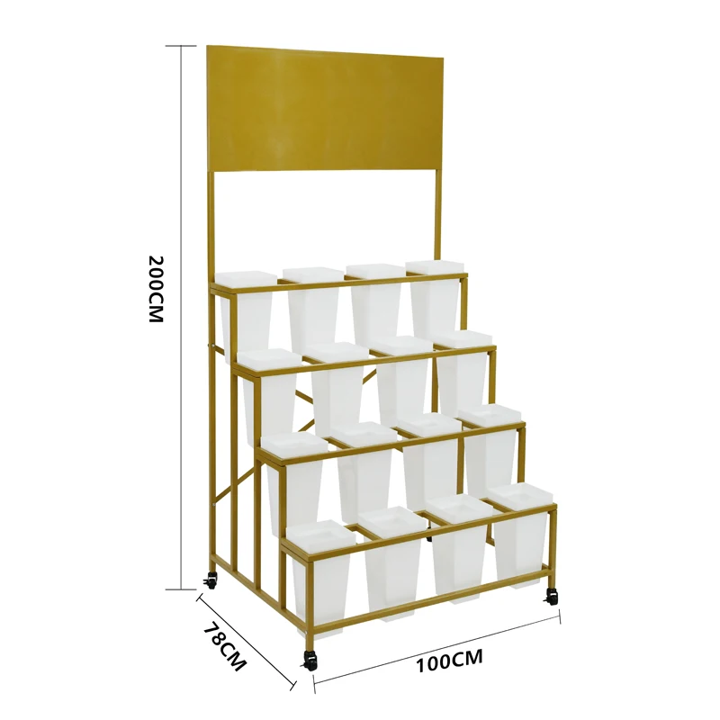 Flower Shop Flower Display Stand 4 Layer Decorative Flower Beautiful