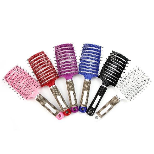 big curved comb hollow arc hairdresser straight hair curly wig comb smooth hair massage ribs comb