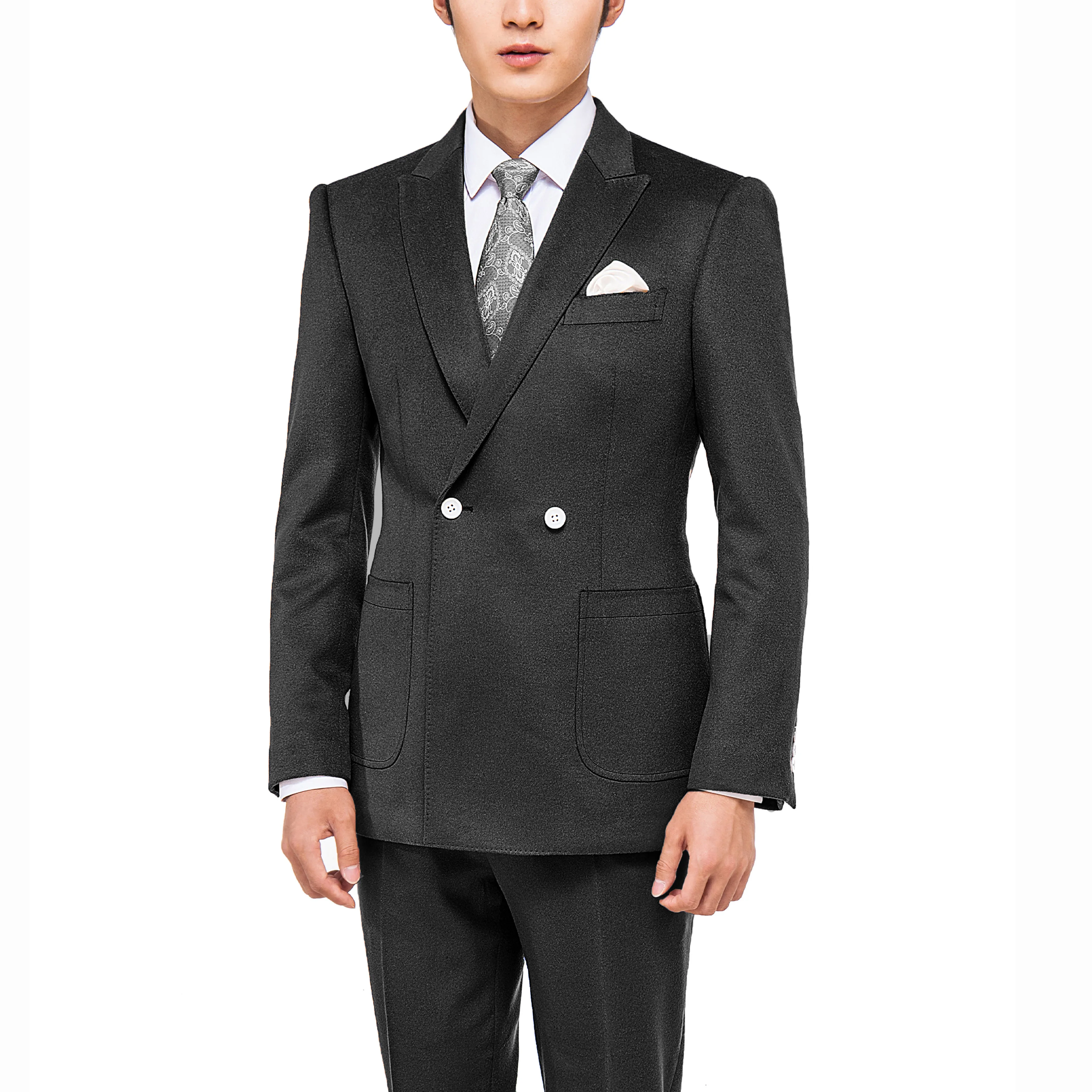 Zakelijke Kleding Heren Men's Two-piece Suit Jacket Pants Office Attire Men Double-breasted Suit Anzug Men Business Suits - Image 4