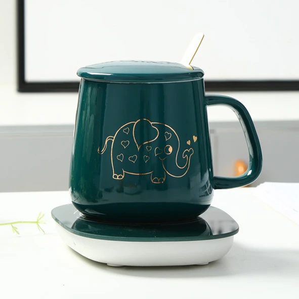 Gidenfly Chauffe-tasse à café, 13 x 11,7 cm, chauffe-tasse à café  électrique USB avec trois réglages de température 55 ℃-65 ℃-75 ℃ pour café,  cacao, thé, lait avec arrêt automatique (sans tasse) 