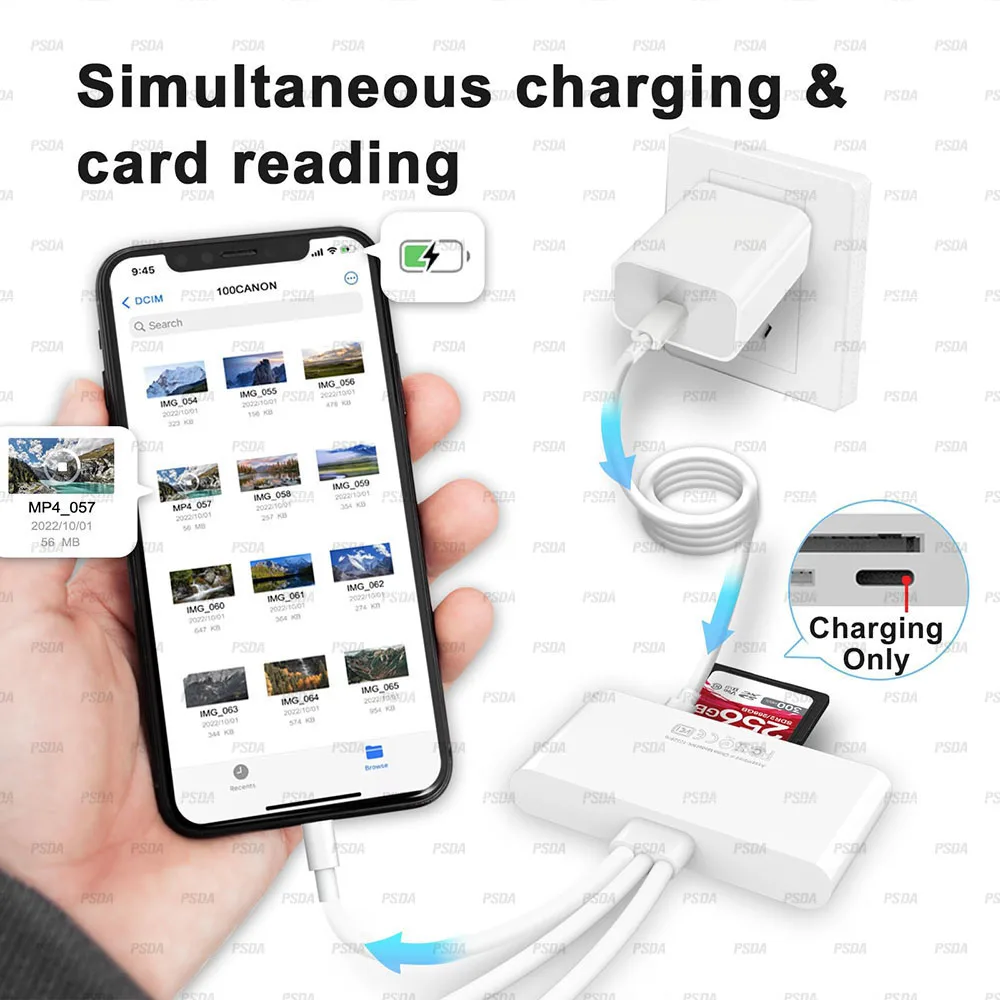 5-in-1 Memory Card Reader USB OTG Adapter SD Card Reader for Phone Pad USB C and USB a with Supports Micro SD/SDHC/SDXC/MMC