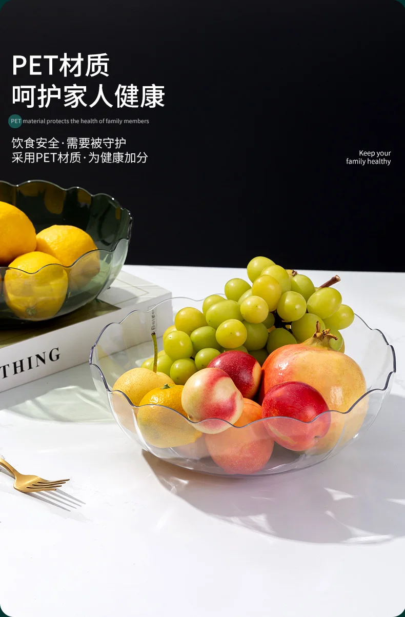 2023 New Luxury Plate Kitchen Accessories Multipurpose Compote Candy Box Plastic Fruit Dish Dry Fruit Tray details