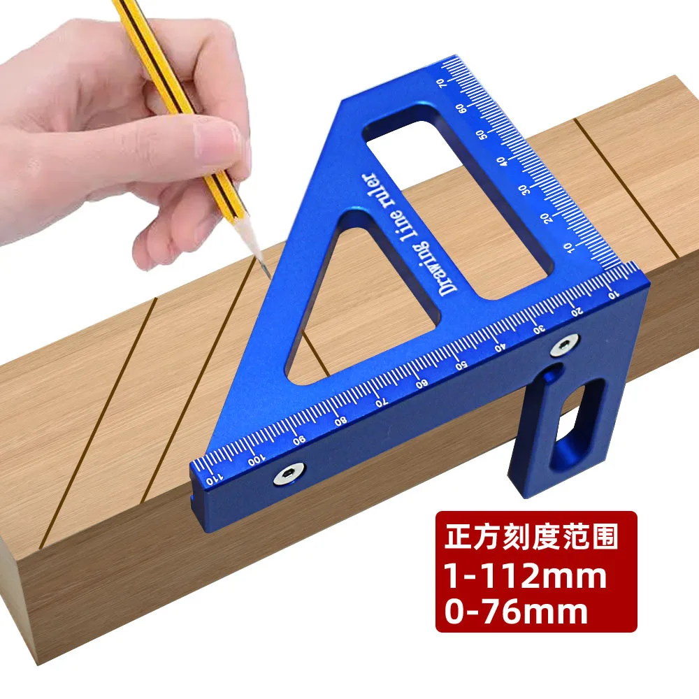 90/45 Degree Angle Ruler Tools Aluminum Alloy Woodworking Tool Locator Right Angle Gauge Woodworking Ruler