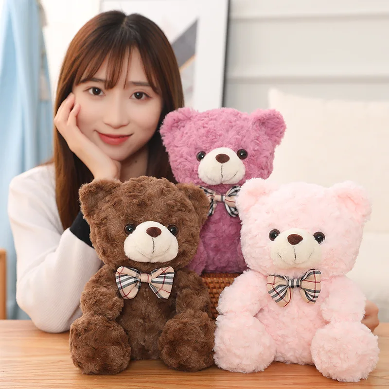 Bow Tie Hug Teddy Bear Plush Toy Piliow Teddy Bear Stuffed Animal Toy I ...