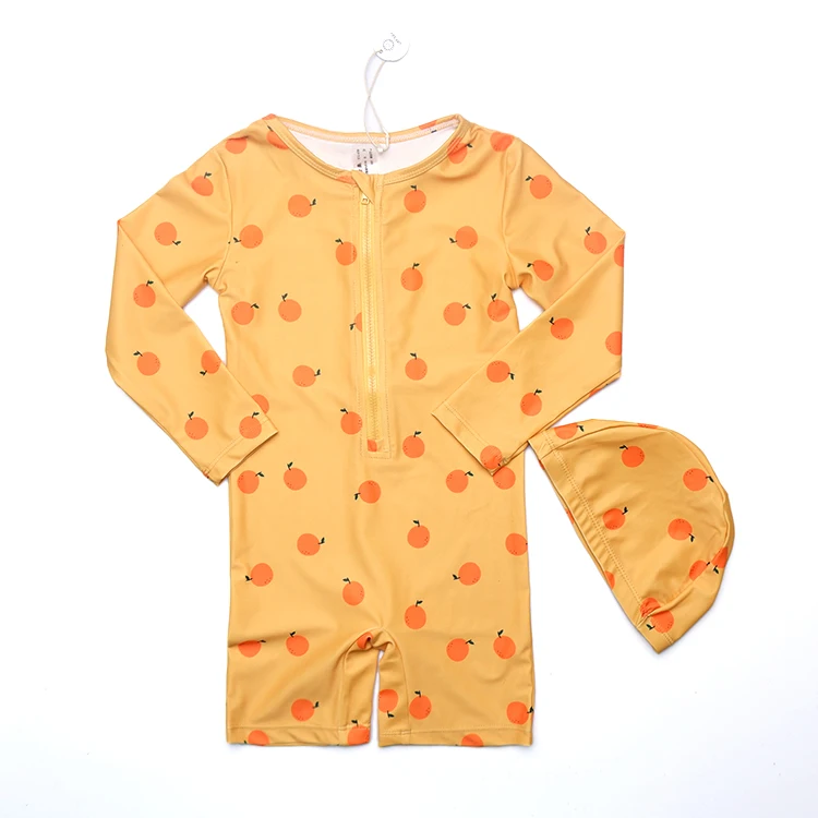 Wholesale Long Sleeved One Piece Print Floral Children Baby UV Swimwear Sunscreen 50+ UV Swimsuits manufacture