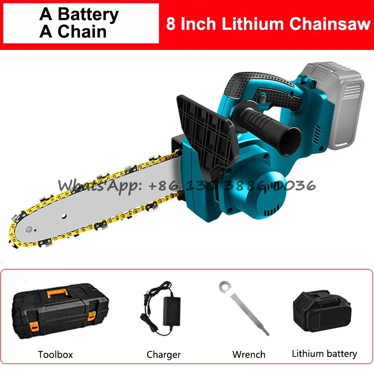 8" Portable Woodworking Logging Saw 21v Brushless Motor Highpower