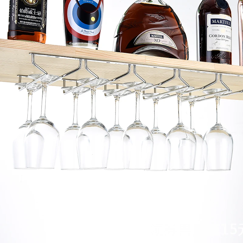 Rack And Hook Under Cabinet Wine Bottle Holder 