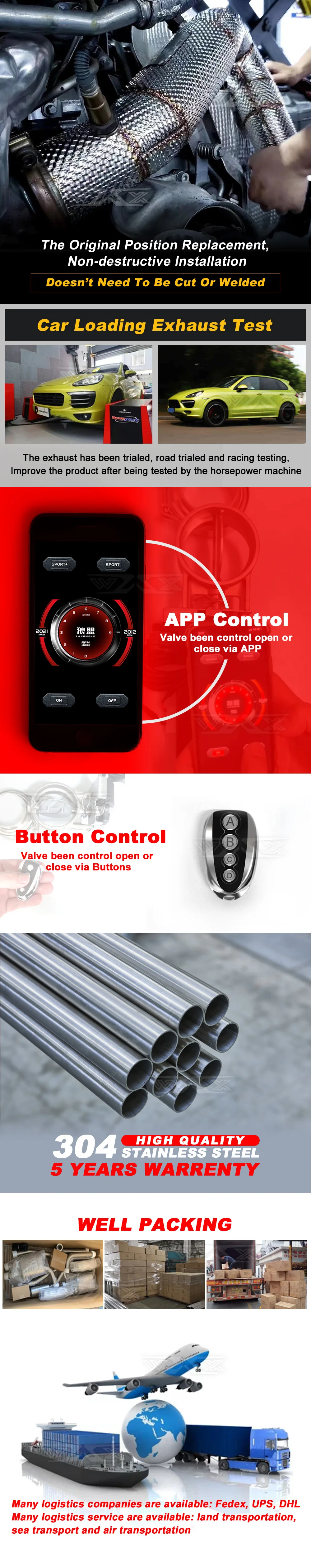 Manufacturer Exhaust Pipe for 95B.1 Upgrade Stainless steel high flow catted downpipe system for porsche macan 95B.1 2014-2018