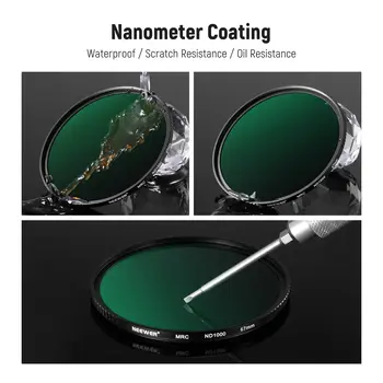 30 Layer Nano Coatings  Camera Variable Nd Filter NEEWER 67mm Fixed ND Filter Kit ND1000 ND64 ND8 ND4 Neutral Density Filter detail image