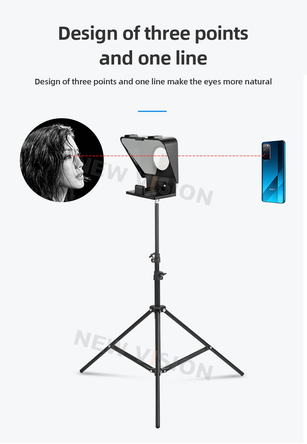 Pronstoor T3 Phone DSLR Recording Mini Teleprompter Portable Inscriber Mobile Teleprompter Artifact Video With Remote Control