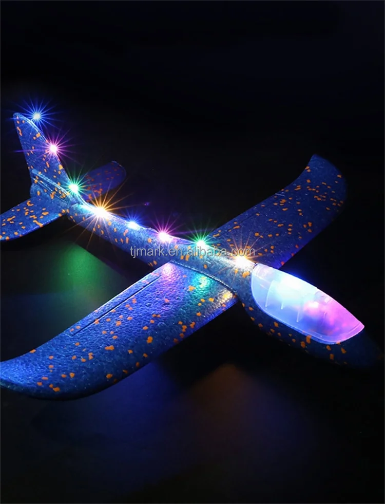 Outdoor Toys Funny Foam Ejection Flying Epp Foam Plane Lightup Airplane Launcher Toy Set