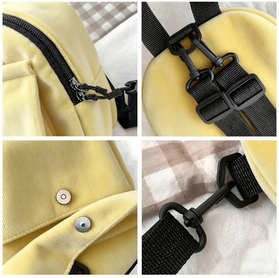Tragbarer Mini-Rucksack für Schüler, leicht, aus Cord, einfarbig, lässig, schlicht, modern, für Reisen, Outdoor-Aktivitäten, Alltag, Schule_voghion.com