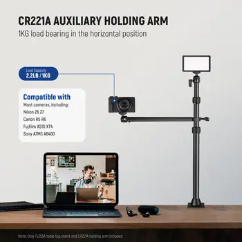 NEEWER Camera Desk Mount with Overhead Camera Mounting Arm and 1/4" Ball Head 17" - 41" Adjustable C Clamp Tabletop Light Stand detail image