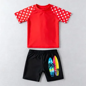 Oeko Tex Custom 2026 New Boys and Girls Two-Piece Summer Swimwear Set Breathable Baby Swim Suit for Hot Spring for Children